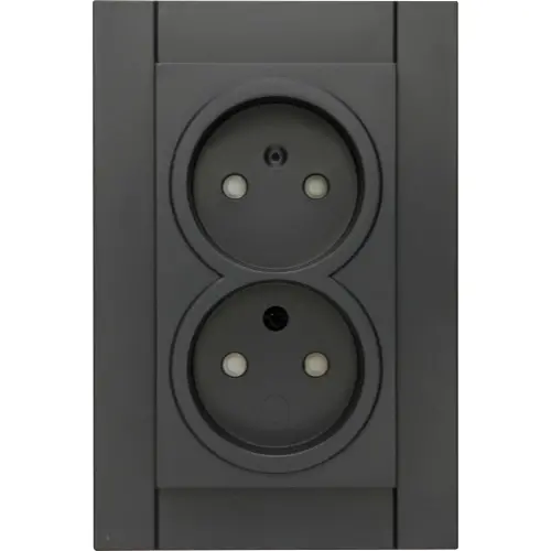 Kopp 950015004 wandcontactdoos 2-voudig zonder randaarde Safety+ voor enkele inbouwdoos HK07 Athenis antraciet