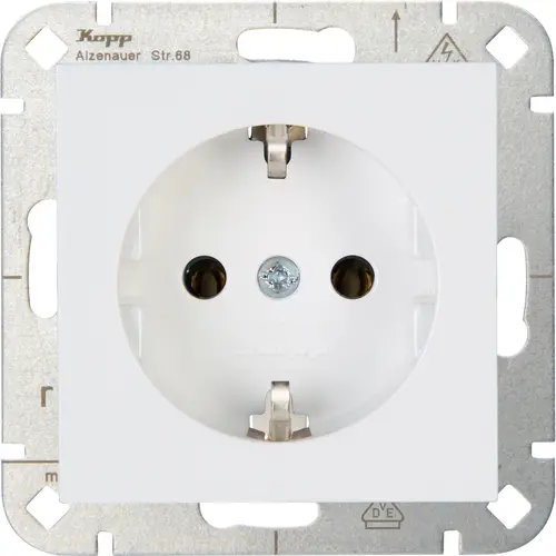 Kopp 949332006 wandcontactdoos randaarde HK07 Athenis arctic wit mat