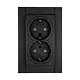 Kopp 940250006 wandcontactdoos 2-voudig randaarde Safety+ voor enkele inbouwdoos HK07 Athenis zwart mat