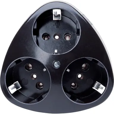 Kopp 100505003 wandcontactdoos drievoudig met randaarde zwart opbouw