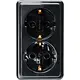 Kopp 102505005 opbouw wandcontactdoos 2-voudig randaarde Standard zwart