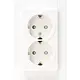 Kopp 940213001 wandcontactdoos randaarde 2-voudig kindveilig voor enkele inbouwdoos HK07 Athenis arctic wit glans