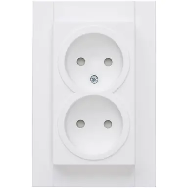 Kopp 950032005 wandcontactdoos 2-voudig zonder randaarde Safety+ voor enkele inbouwdoos HK07 Athenis arctic wit mat