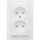 Kopp 950032005 wandcontactdoos 2-voudig zonder randaarde Safety+ voor enkele inbouwdoos HK07 Athenis arctic wit mat