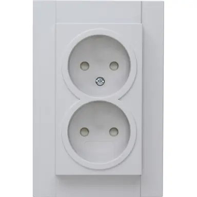 Kopp 950034007 wandcontactdoos 2-voudig zonder randaarde Safety+ voor enkele inbouwdoos HK07 Athenis grijs mat