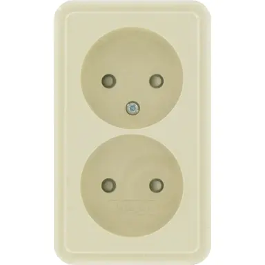 Kopp 108501007 opbouw wandcontactdoos 2-voudig zonder randaarde Standard creme