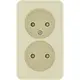 Kopp 108501007 opbouw wandcontactdoos 2-voudig zonder randaarde Standard creme