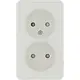 Kopp 108502008 opbouw wandcontactdoos 2-voudig zonder randaarde Standard arctic wit