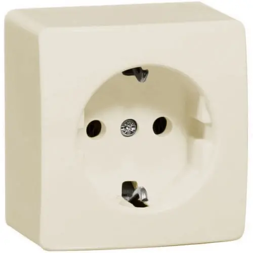 PEHA 6600 V wandcontactdoos randaarde opbouw creme