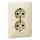 PEHA 80.6412 W wandcontactdoos 2-voudig randaarde voor ovale 1,5 inbouwdoos Standard creme