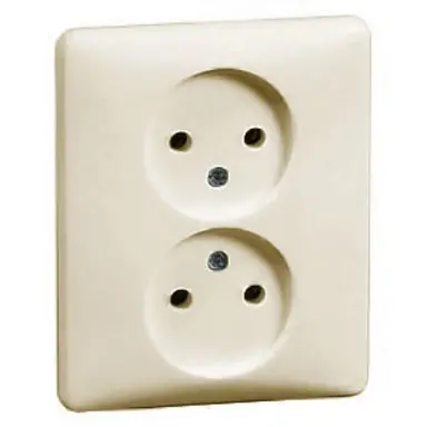 PEHA H 80.1912 W wandcontactdoos 2-voudig zonder randaarde voor enkele inbouwdoos Standard creme