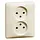 PEHA H 80.1912 W wandcontactdoos 2-voudig zonder randaarde voor enkele inbouwdoos Standard creme