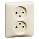 PEHA H 80.1912 W wandcontactdoos 2-voudig zonder randaarde voor enkele inbouwdoos Standard creme