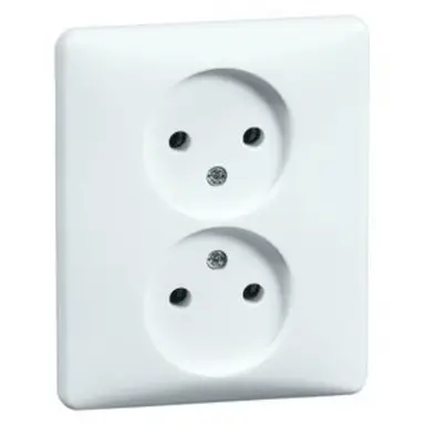 PEHA H 80.1912.02 wandcontactdoos zonder randaarde 2-voudig voor enkele inbouwdoos Standard wit glans