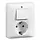PEHA 80.6686.02 combinatie wisselschakelaar en wandcontactdoos randaarde Standard levend wit