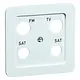 PEHA 80.610.02 TV/4B centraalplaat antenne / radio / COAX wandcontactdoos Standard wit glans