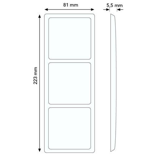 PEHA 80.673.02 afdekraam 3-voudig Standard levend wit