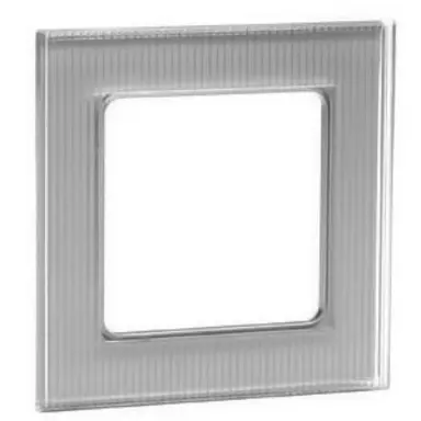 PEHA 20.571.53.70 afdekraam 1-voudig Aura aluminium geribbeld glas