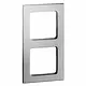 PEHA 20.572.53.70 afdekraam 2-voudig Aura aluminium geribbeld glas