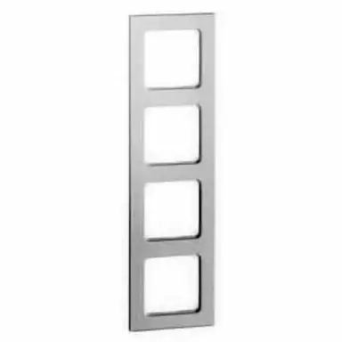 PEHA 20.574.53.70 afdekraam 4-voudig Aura aluminium geribbeld glas