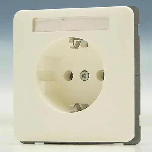 PEHA 80.6511.02 NA wandcontactdoos randaarde met tekstveld Standard wit glans