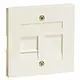 PEHA 95.610.03 MJ1 NA centraalplaat modular jack 1-voudig tekstkader Dialog creme