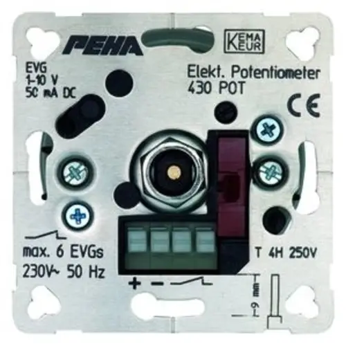 PEHA 430 POT O.A. potentiometer met schakelcontact 1-10 Volt 50 mA