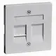 PEHA 95.610.70 MJ1 NA centraalplaat modular jack 1-voudig tekstkader Dialog aluminium gelakt