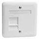 PEHA 80.610.02 MJ1 NA centraalplaat modular jack 1-voudig tekstkader Standard levend wit