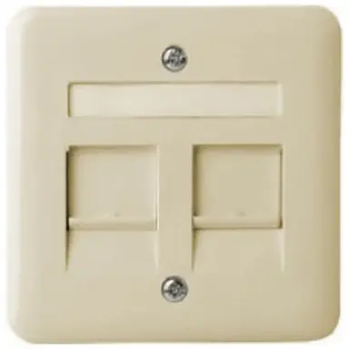 PEHA 80.610 MJ2 NA W centraalplaat modular jack 2-voudig tekstkader Standard creme