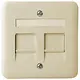 PEHA 80.610 MJ2 NA W centraalplaat modular jack 2-voudig tekstkader Standard creme