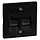PEHA 95.610.19 MJ2 NA centraalplaat modular jack 2-voudig tekstkader Dialog diep zwart