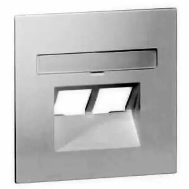 PEHA 20.610.70 UAE/2-NA centraalplaat RJ45 wandcontactdoos tekstkader 2-voudig Aura aluminium