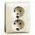 PEHA 80.6512 W wandcontactdoos 2-voudig randaarde voor enkele inbouwdoos Standard creme