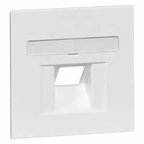PEHA 20.610.02 UAE/1 NA centraalplaat RJ45 wandcontactdoos tekstkader 1-voudig Aura levend wit