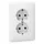 PEHA 80.6412.02 SI wandcontactdoos 2-voudig randaarde Safety+ voor ovale 1,5 inbouwdoos Standard levend wit
