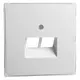 PEHA 95.610.02 UAE/2-N centraalplaat RJ45 wandcontactdoos 2-voudig Dialog levend wit