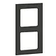 PEHA 20.572.57.21 afdekraam 2-voudig Aura zwart glas