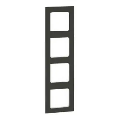 PEHA 20.574.57.21 afdekraam 4-voudig Aura zwart glas