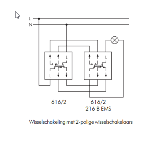PEHA 616/2 wisselschakelaar 2-polig