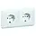 PEHA 80.6512/3.02 wandcontactdoos 2-voudig randaarde vlak voor wandgoot Standard wit glans