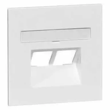 PEHA 20.610.022 UAE/2 NA centraalplaat RJ45 wandcontactdoos tekstkader 2-voudig Nova levend wit