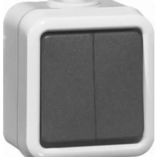 PEHA 625 T WAB pulsdrukker terugverend serie 2x maakcontact opbouw spatwaterdicht IP54 grijs