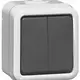 PEHA 625 T WAB pulsdrukker terugverend serie 2x maakcontact opbouw spatwaterdicht IP54 grijs