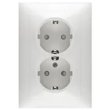 PEHA 11.6512.02 SI wandcontactdoos 2-voudig randaarde kindveilig Badora levend wit