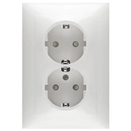 PEHA 11.6512.02 SI wandcontactdoos 2-voudig randaarde kindveilig Badora levend wit