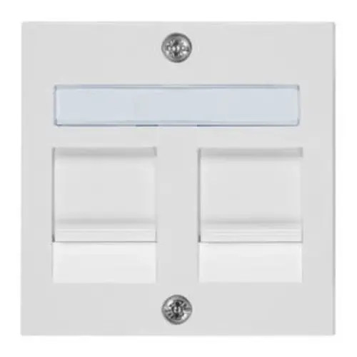 PEHA 11.610.02 MJ2 NA centraalplaat modular jack 2-voudig tekstkader Badora levend wit