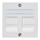 PEHA 11.610.02 MJ2 NA centraalplaat modular jack 2-voudig tekstkader Badora levend wit