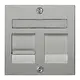 PEHA 11.610.70 MJ1 NA centraalplaat modular jack 1-voudig tekstkader Badora aluminium
