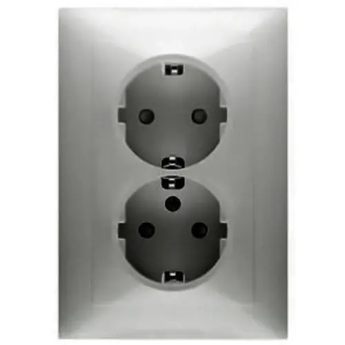 PEHA 11.6512.70 SI wandcontactdoos 2-voudig randaarde Badora aluminium